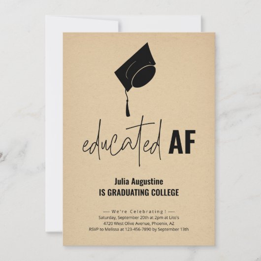 卒業党おもしろい招待状教育AF 招待状 (正面)