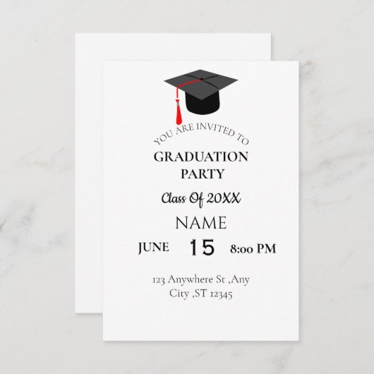 卒業党の招待状 エンクロージャーカード (正面/裏面)