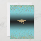 卒業党ターコイズグラデーション紙吹雪 招待状 (裏面)