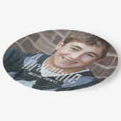 卒業党写真テンプレートカスタム ペーパープレート (アングル)