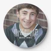 卒業党写真テンプレートカスタム ペーパープレート (正面)