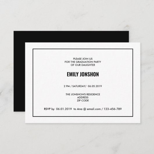 卒業党招待状 エンクロージャーカード (正面/裏面)