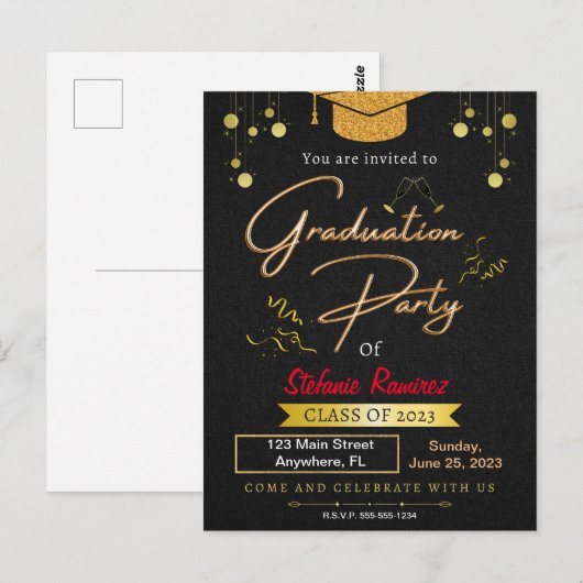 卒業党招待状 ポストカード (正面/裏面)