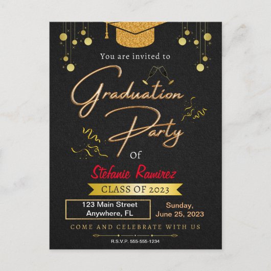 卒業党招待状 ポストカード (正面)