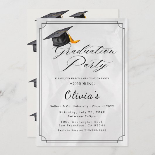 卒業党招待状 招待状 (正面/裏面)