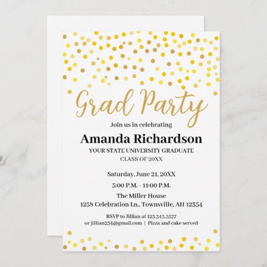 卒業党招待状 招待状 (正面/裏面)