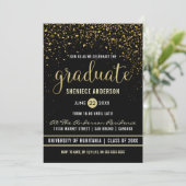 卒業党 | きらめく金ゴールド紙吹雪 招待状 (スタンド正面)