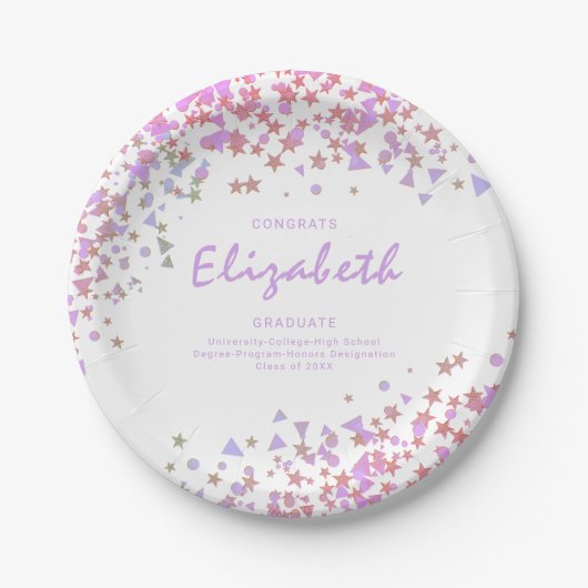 卒業党「クラス·オブ·」名前をカスタムする ペーパープレート (正面)