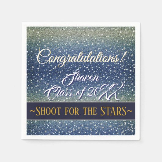 卒業党 |デニムスターズスカイブルー銀河系 スタンダードカクテルナプキン (正面)