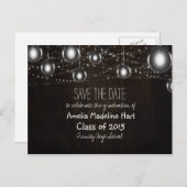 卒業党 | 日付素朴を保存するライト 案内ポストカード (正面/裏面)