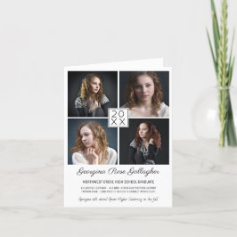 卒業写モダン真コラージュシンプル 案内状