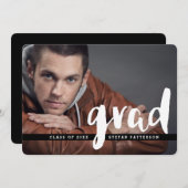 卒業写モダン真パーティー|お知らせ 招待状 (正面/裏面)