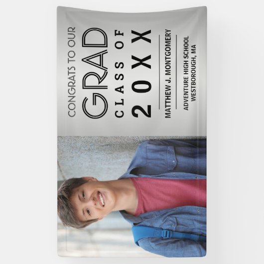 卒業写モダン真銀行 横断幕 (縦)