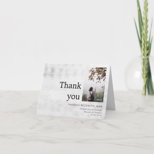 卒業写真ありがとうござ素朴う サンキューカード (正面)