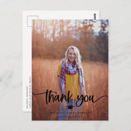 卒業写真ありがとうはがき ポストカード (正面/裏面)