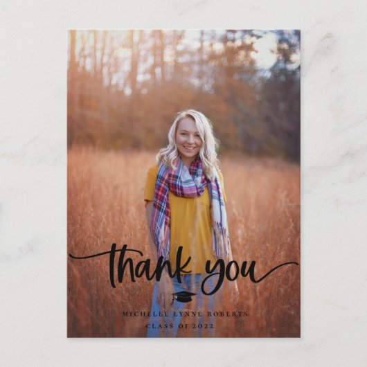 卒業写真ありがとうはがき ポストカード (正面)