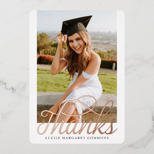 卒業写真ありがとう 箔招待状 (正面)