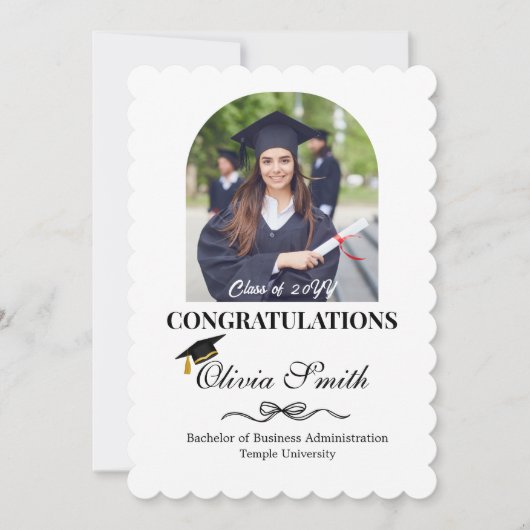 卒業写真おめでとうございます卒業スタイリッシュ シーズンカード (正面)