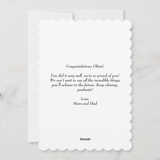 卒業写真おめでとうございます卒業スタイリッシュ シーズンカード (裏面)