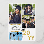 卒業写真おめでとうございます卒業生BFF金ゴールド 箔シーズンカード (正面)