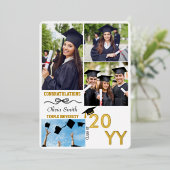 卒業写真おめでとうございます卒業生BFF金ゴールド 箔シーズンカード (立ち正面)