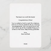 卒業写真おめでとうございます卒業生BFF金ゴールド 箔シーズンカード (裏面)