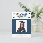 卒業写真おめでとう招待状はがき ポストカード (スタンド正面)