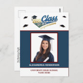 卒業写真おめでとう招待状はがき ポストカード (正面/裏面)