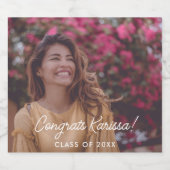 卒業写真おめでとう スパークリングワインラベル (シングルラベル)