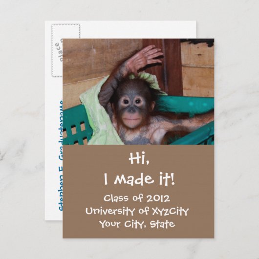 卒業写真おもしろいの発表 案内ポストカード (正面/裏面)