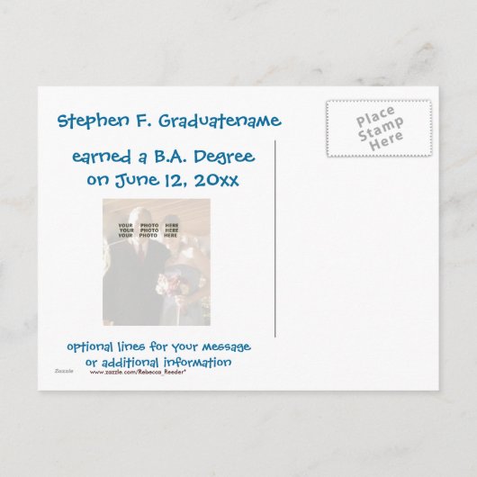 卒業写真おもしろいの発表 案内ポストカード (裏面)