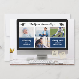 卒業写真おもしろいパーティーでズームされた年 招待状