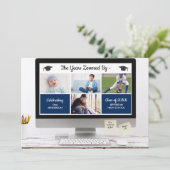 卒業写真おもしろいパーティーでズームされた年 招待状 (スタンド正面)