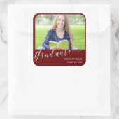 卒業写真かわいい2023年クラス卒業パーティー スクエアシール (バッグ)