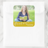 卒業写真かわいい2024年クラス卒業パーティー スクエアシール (バッグ)