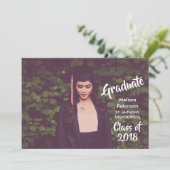 卒業写真とトレンディーフォントパーティー 招待状 (スタンド正面)