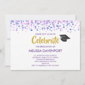 卒業写真とトレンディーフォントパーティー 招待状 (裏面)