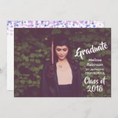 卒業写真とトレンディーフォントパーティー 招待状 (正面/裏面)