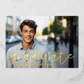 卒業写真とパーティー 箔招待状 (正面)