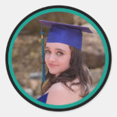 卒業写真と学校の色 ラウンドシール (正面)