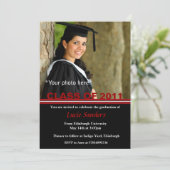 卒業写真のお知らせ 赤と黒 招待状 (スタンド正面)