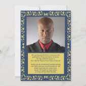 卒業写真のお知らせ 青と金 イービー 招待状 (裏面)