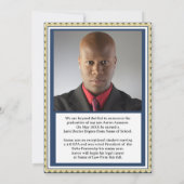 卒業写真のお知らせ 青と金 招待状 (裏面)