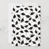 卒業写真のお知らせ 黒と白 招待状 (裏面)