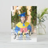 卒業写真のお知らせ　４枚の画像付き 招待状 (スタンド正面)