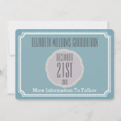 卒業写真のシックヴィンテージ·ブルーが日付を救う セーブザデート (裏面)