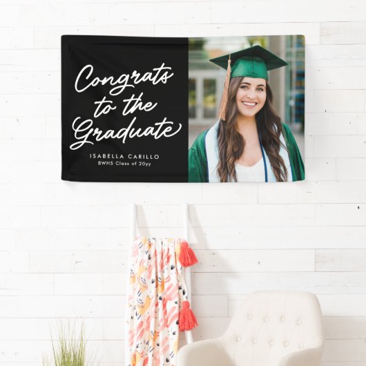 卒業写真のシンプルおめでとう 横断幕 (インサイチュ)