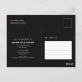 卒業写真のモノクロ卒業式招待状 ポストカード (裏面)