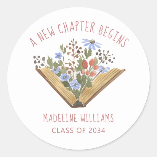 卒業写真の予約 ラウンドシール (正面)