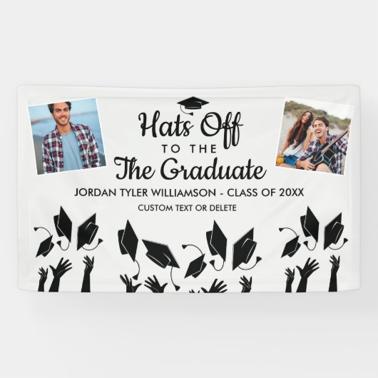 卒業写真の卒業写真への脱帽パーティー標識 横断幕 (横)